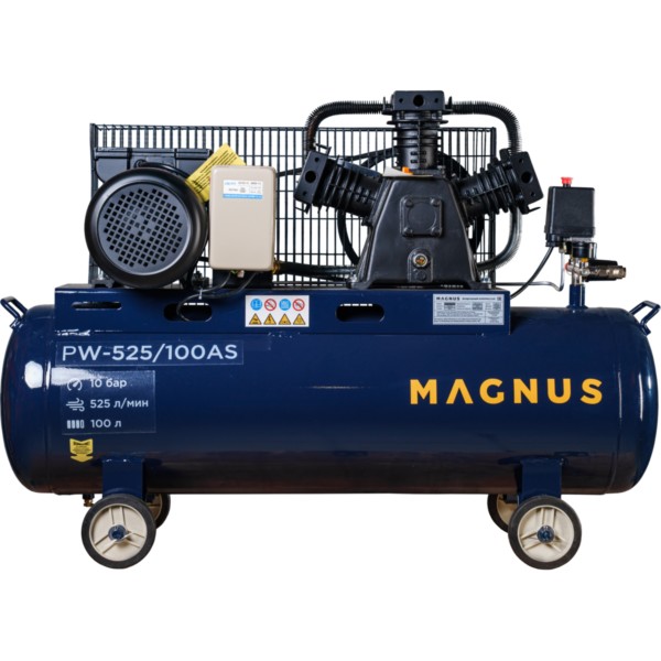 Компрессор воздушный Magnus KW-525/100АS новый фильтр(10атм.,3,0кВт, 220В,Ф65)